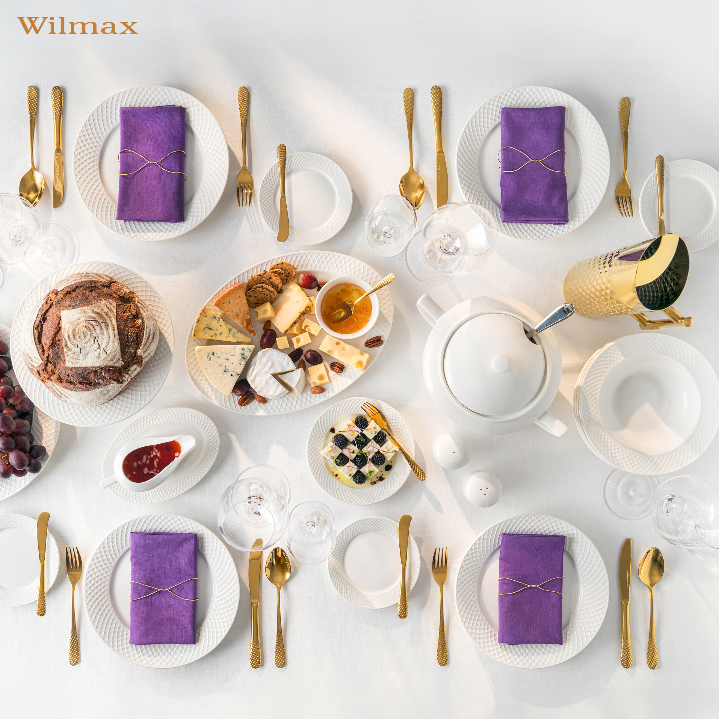 Flat rim dessert round plate set of 2 in colour box wl-880100/2c Wilmax (photo 4)
