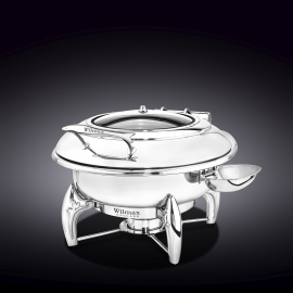 Glass lid round chafing dish with stand wl‑559911/ab Wilmax (photo 1)
