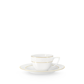 Coffee cup & saucer with gold lines wl‑880102400/ab Wilmax (photo 1)