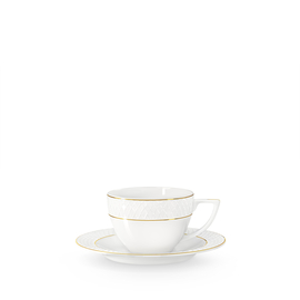 Cappuccino cup & saucer with gold lines wl‑880102402/ab Wilmax (photo 1)