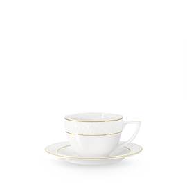 Tea cup & saucer with gold lines wl‑880102404/ab Wilmax (photo 1)