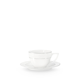 Cappuccino cup & saucer with platinum lines wl‑880103402/ab Wilmax (photo 1)