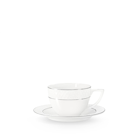 Tea cup & saucer with platinum lines wl‑880103404/ab Wilmax (photo 1)