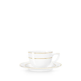 Cappuccino cup & saucer with gold lines wl‑880102402/ab Wilmax (photo 1)