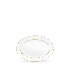 Flat rim oval platter with gold lines wl‑880102114/a Wilmax (photo 1)
