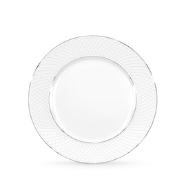 Flat rim serving round platter with platinum lines wl‑880103107/a Wilmax (photo 1)