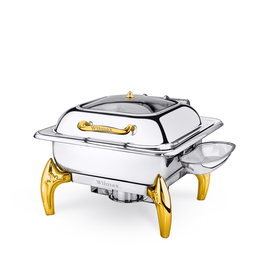 Glass lid square chafing dish with stand wl‑559922/ab Wilmax (photo 1)