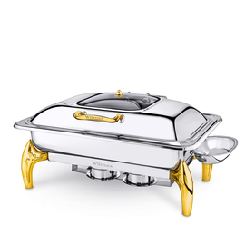 Glass lid rectangular chafing dish with stand wl‑559923/ab Wilmax (photo 1)