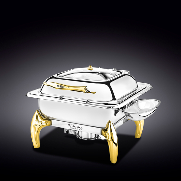 Glass lid square chafing dish with stand wl‑559922/ab Wilmax (photo 1)