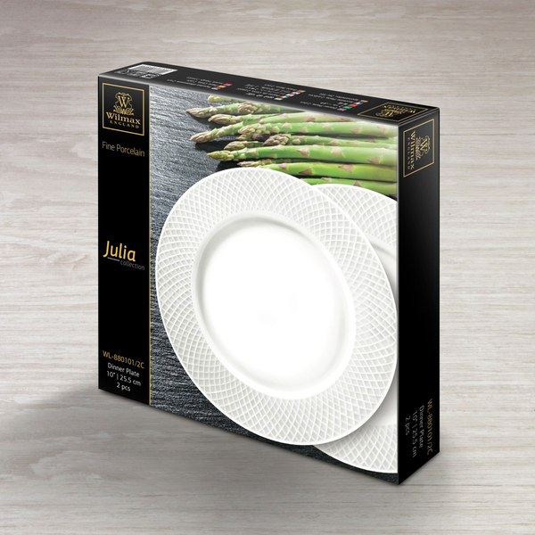 Flat rim dinner round plate set of 2 in colour box wl‑880101/2c Wilmax (photo 2)
