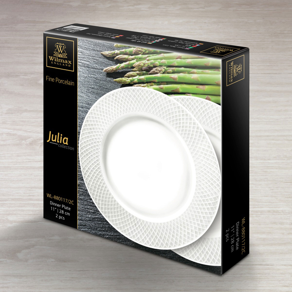 Flat rim main course round plate set of 2 in colour box wl‑880117/2c Wilmax (photo 2)