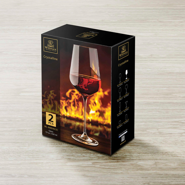 Wine glass set of 2 in colour box wl‑888040/2c Wilmax (photo 2)