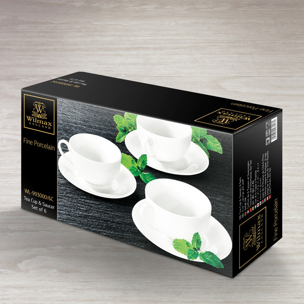 Tea cup & saucer set of 6 in colour box wl‑993000/6c Wilmax (photo 2)