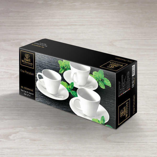 Tea cup & saucer set of 4 in colour box wl‑993004/4c Wilmax (photo 2)