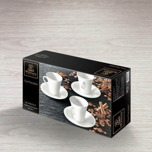 Coffee cup & saucer set of 4 in colour box wl‑993005/4c Wilmax (photo 2)