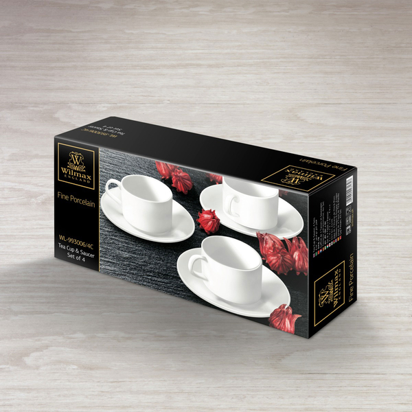 Tea cup & saucer set of 4 in colour box wl‑993006/4c Wilmax (photo 2)