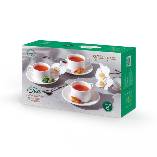 Tea cup & saucer set of 6 in colour box wl‑993112/6c Wilmax (photo 2)
