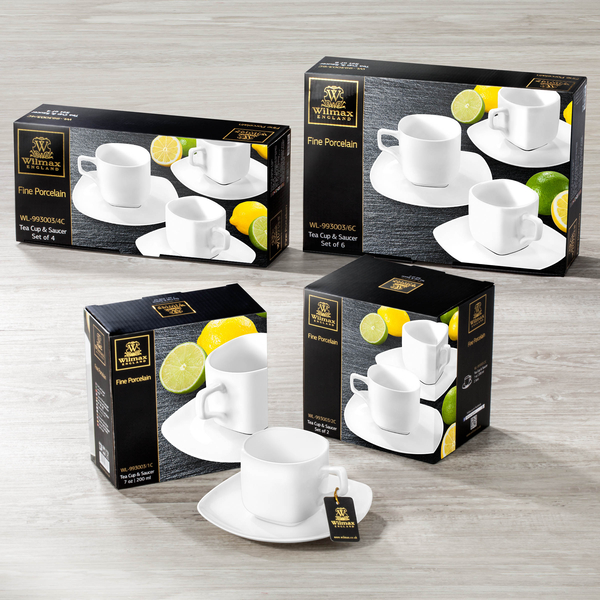 Tea cup & saucer set of 4 in colour box wl‑993003/4c Wilmax (photo 2)