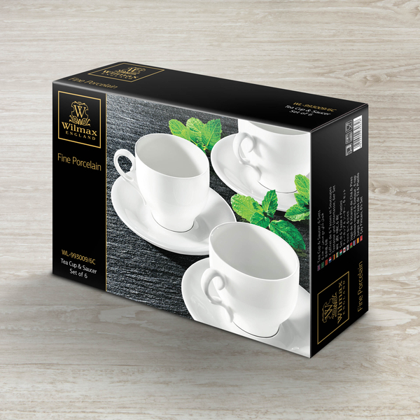 Tea cup & saucer set of 6 in colour box wl‑993009/6c Wilmax (photo 2)