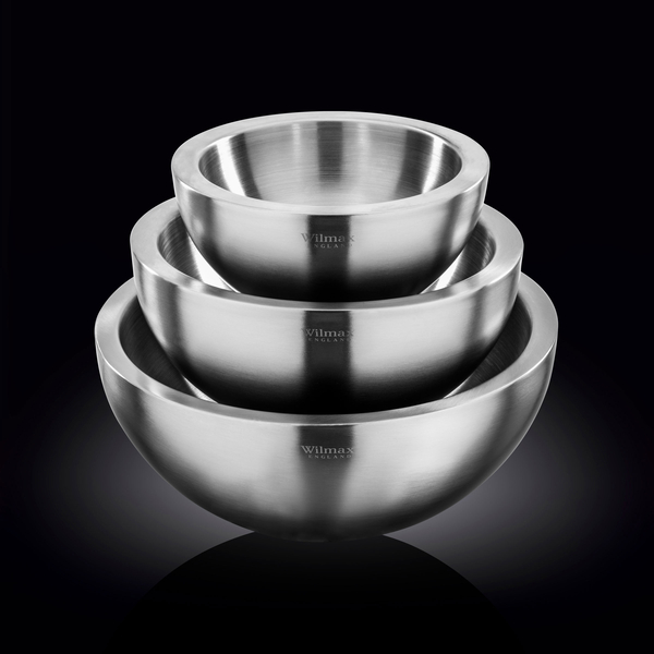 Double wall bowl set of 3 wl‑553005/3a Wilmax (photo 1)