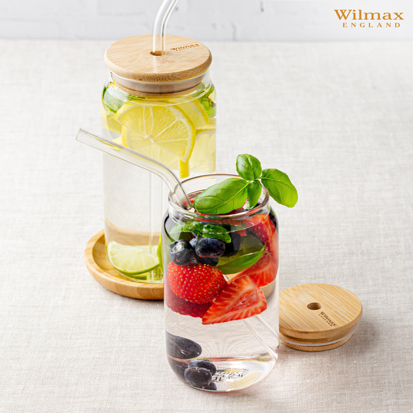 Glass can with lid & straw wl‑888610/a Wilmax (photo 4)
