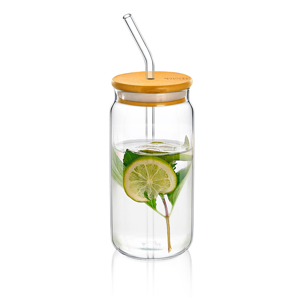 Glass can with lid & straw wl‑888610/a Wilmax (photo 2)