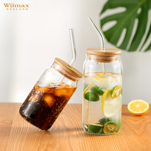 Glass can with lid & straw wl‑888609/a Wilmax (photo 5)