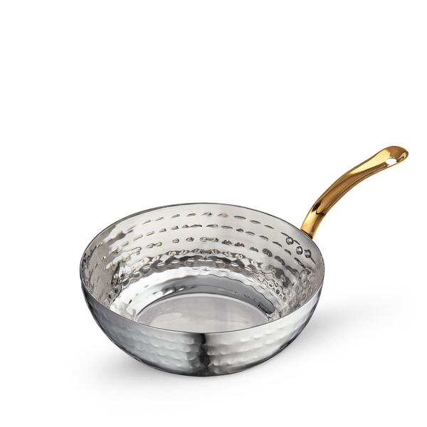 Deep round fry pan with long gold handle wl‑554139/s Wilmax (photo 1)