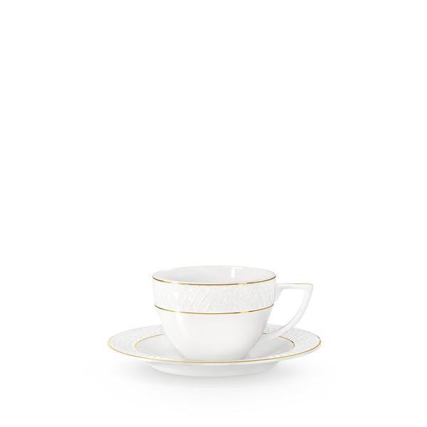 Cappuccino cup & saucer with gold lines wl‑880102402/ab Wilmax (photo 1)