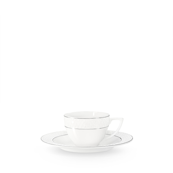 Coffee cup & saucer with platinum lines wl‑880103400/ab Wilmax (photo 1)