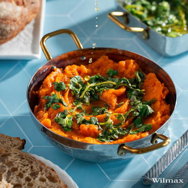 Deep round fry pan with 2 side gold handles wl‑554130/s Wilmax (photo 2)