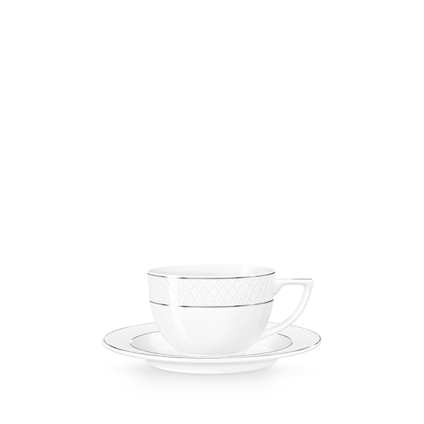 Cappuccino cup & saucer with platinum lines wl‑880103402/ab Wilmax (photo 1)