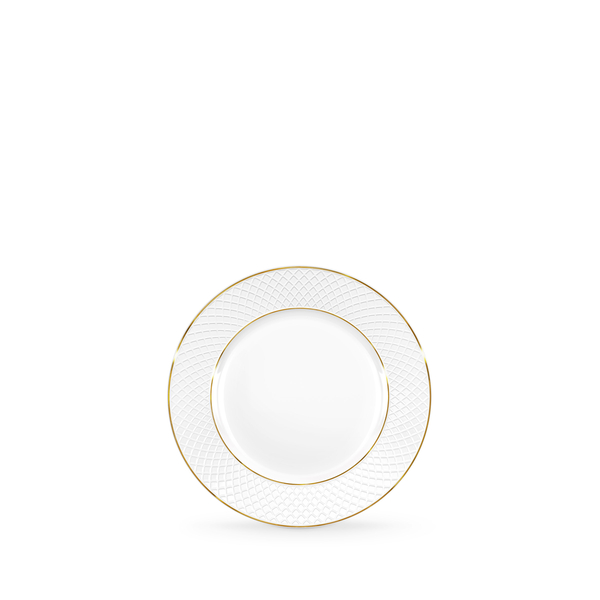 Flat rim bread round plate with gold lines wl-880102100/a Wilmax (photo 1)