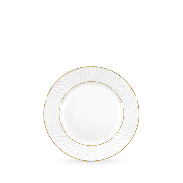 Flat rim dessert round plate with gold lines wl-880102102/a Wilmax (photo 1)