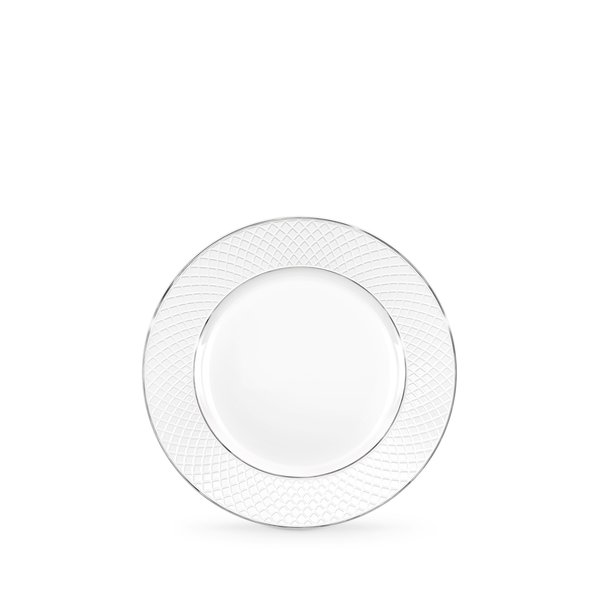 Flat rim dessert round plate with platinum lines wl-880103102/a Wilmax (photo 1)