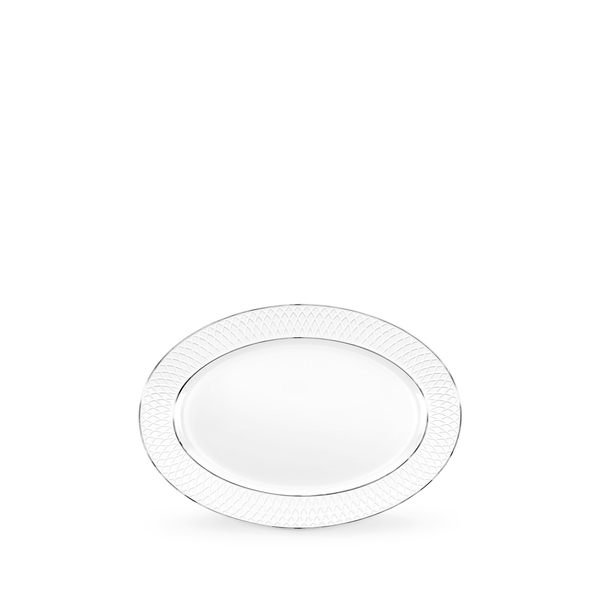 Flat rim oval platter with platinum lines wl‑880103114/a Wilmax (photo 1)