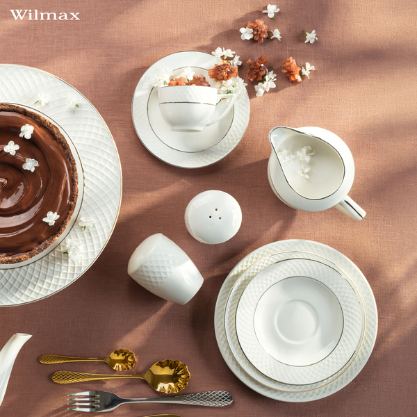 Flat rim dinner round plate set of 2 in colour box wl‑880101/2c Wilmax (photo 6)