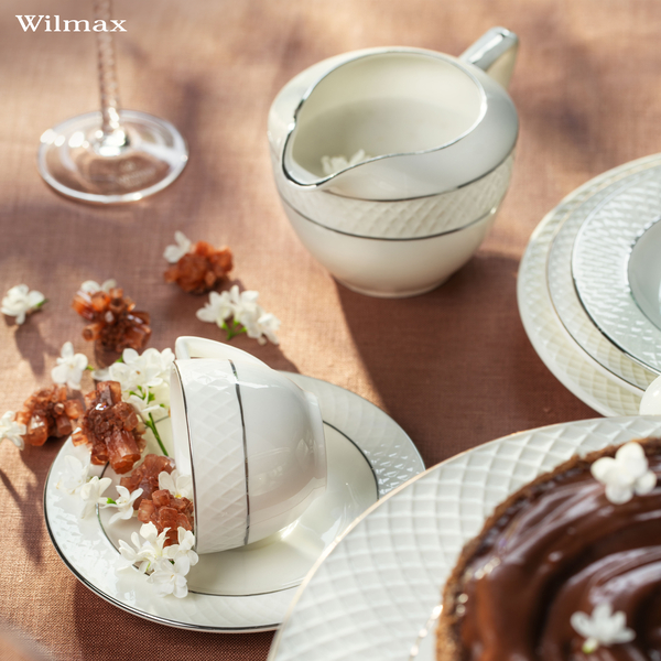 Cappuccino cup & saucer with platinum lines wl‑880103402/ab Wilmax (photo 4)