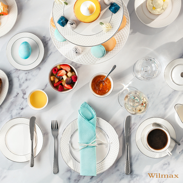 Cappuccino cup & saucer with platinum lines wl‑880103402/ab Wilmax (photo 3)