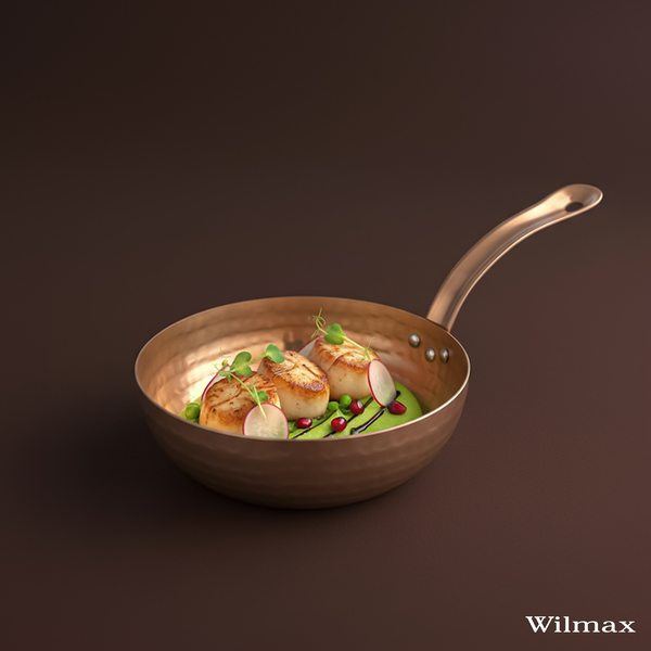 Deep round fry pan with long handle wl‑554238/s Wilmax (photo 2)