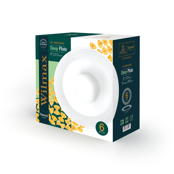 Deep rim round plate set of 6 in colour box wl‑880102/6c Wilmax (photo 3)